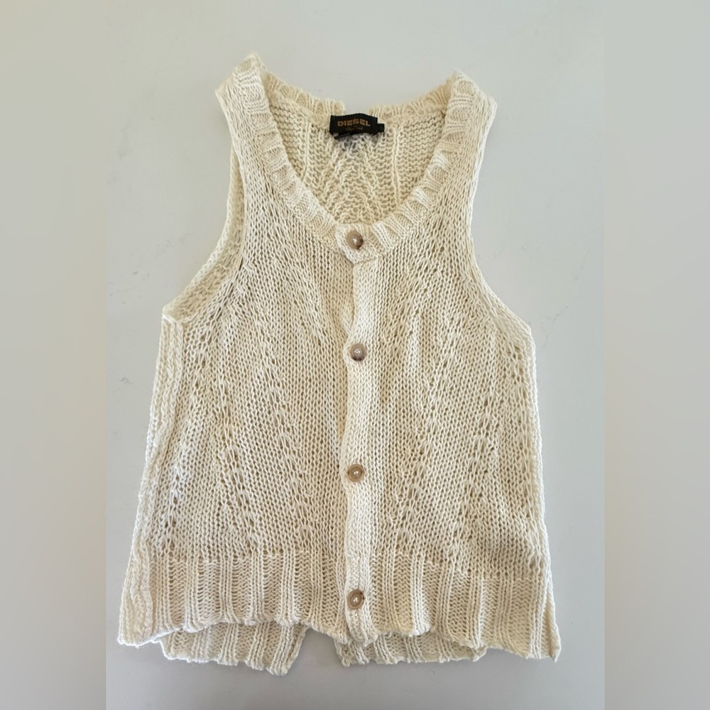 Diesel Black Gold Cream Knit Vest